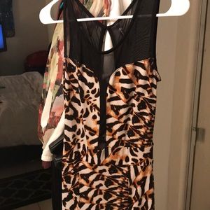 Zebra mesh maxi dress